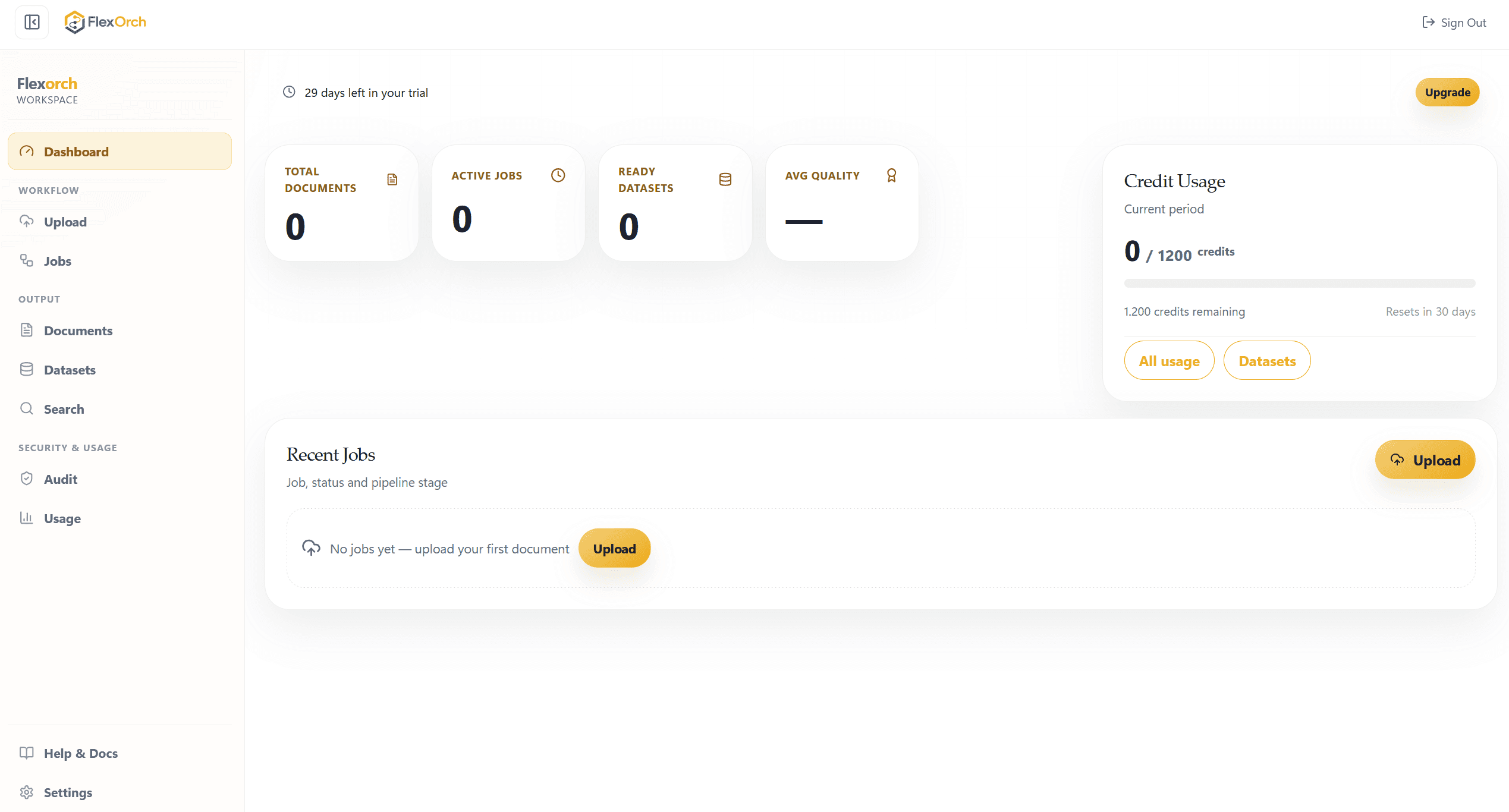 FlexOrch dashboard