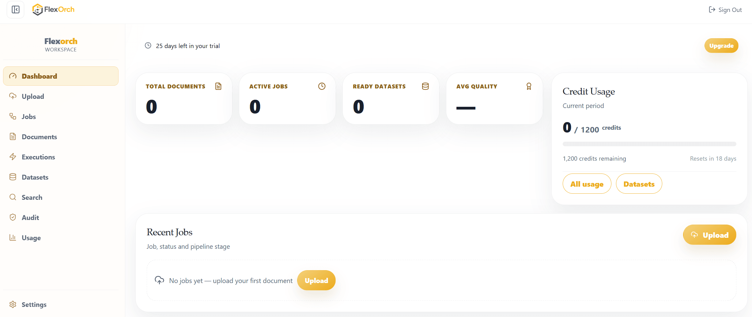 FlexOrch dashboard